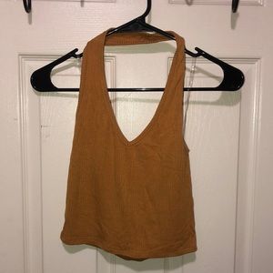 mustard yellow halter top